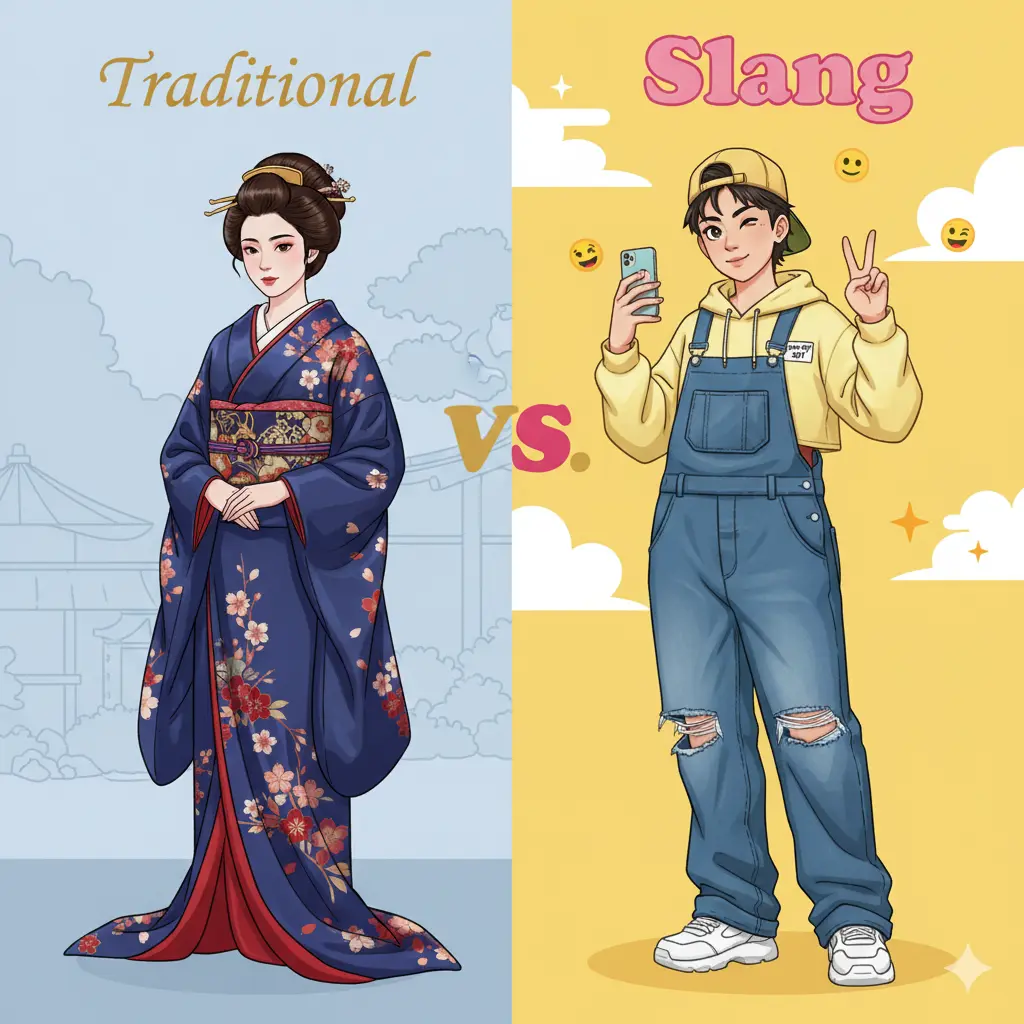 Traditional vs. Slang Demure