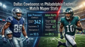 Read more about the article Dallas Cowboys vs Philadelphia Eagles Match Player Stats for 2026