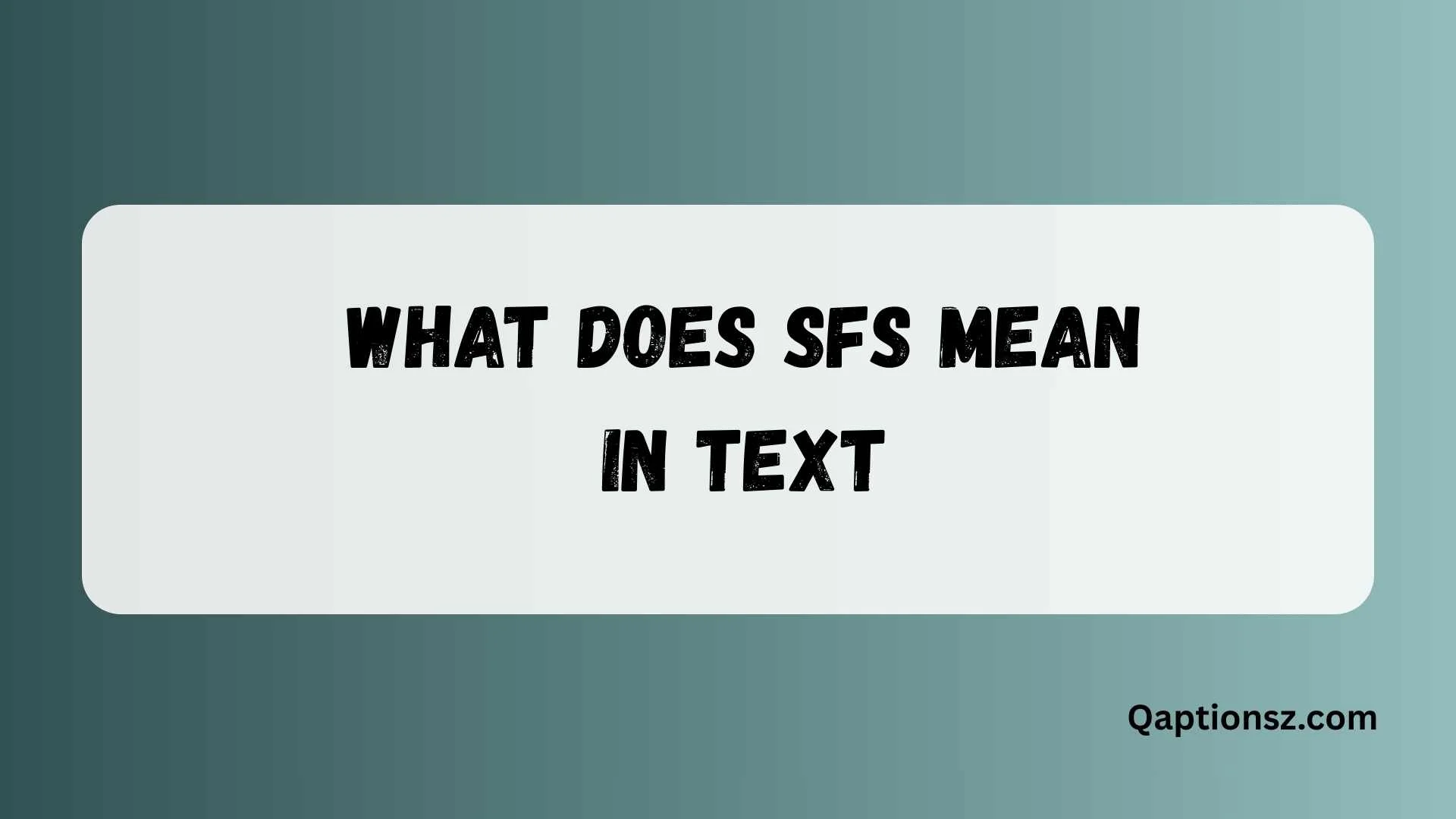 Read more about the article What Does SFS Mean in Text? Full Meaning and Common Uses 2026